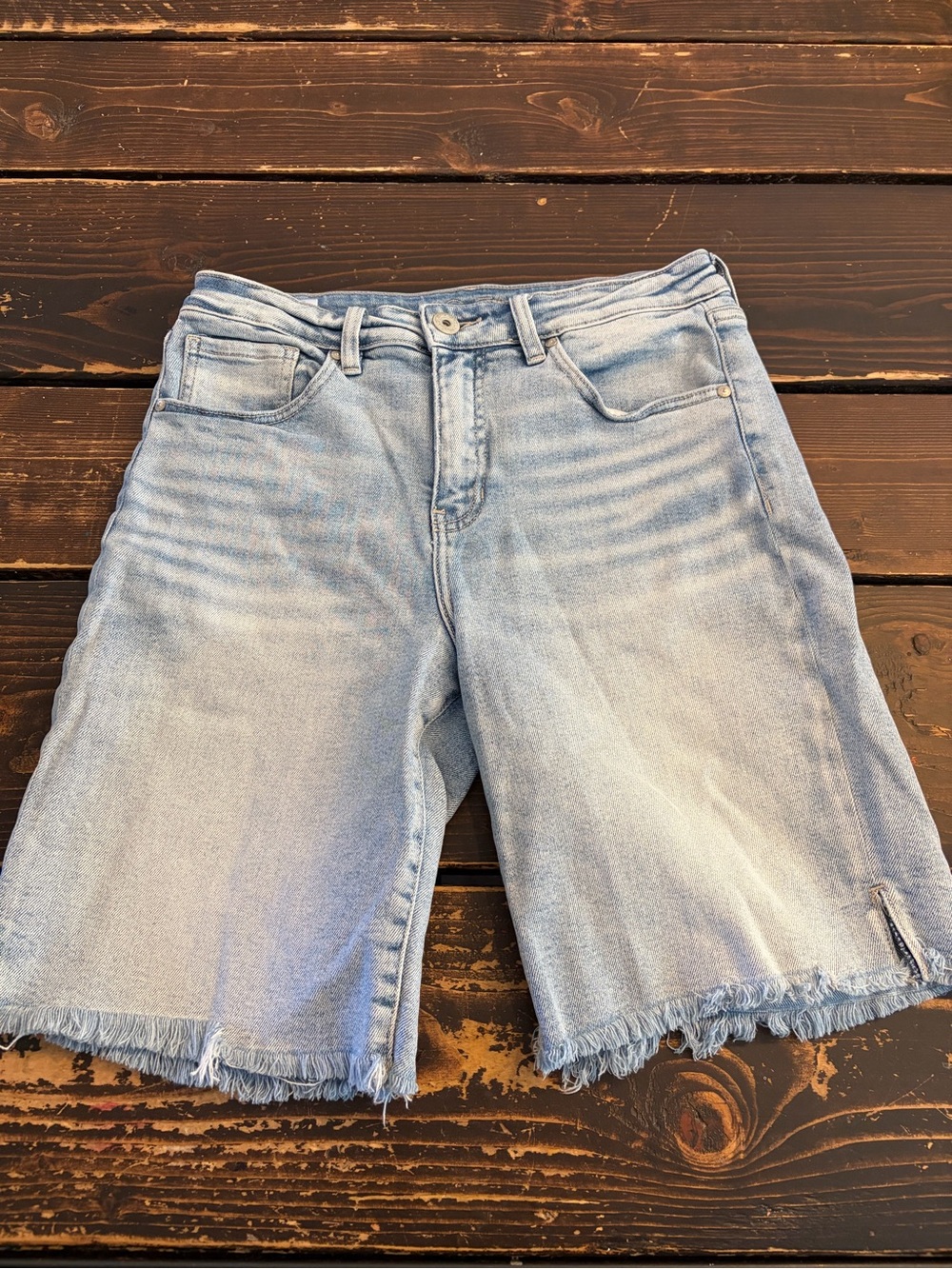 Jag Jeans Light Blue Frayed Hem Denim Bermuda Shorts